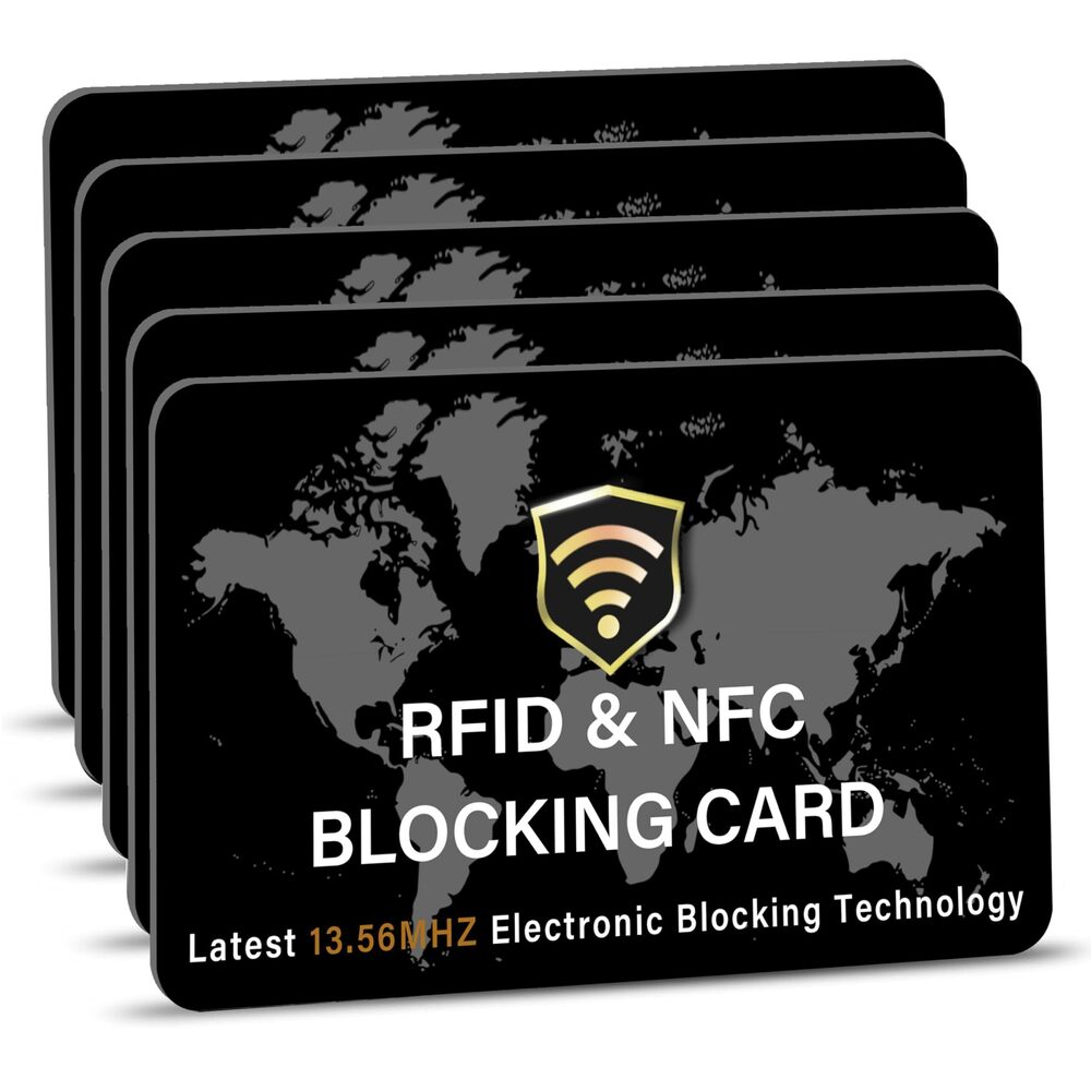 6512 5 Pack RFID Blocking Card NFC Contactless Debit/Credit Card ATM